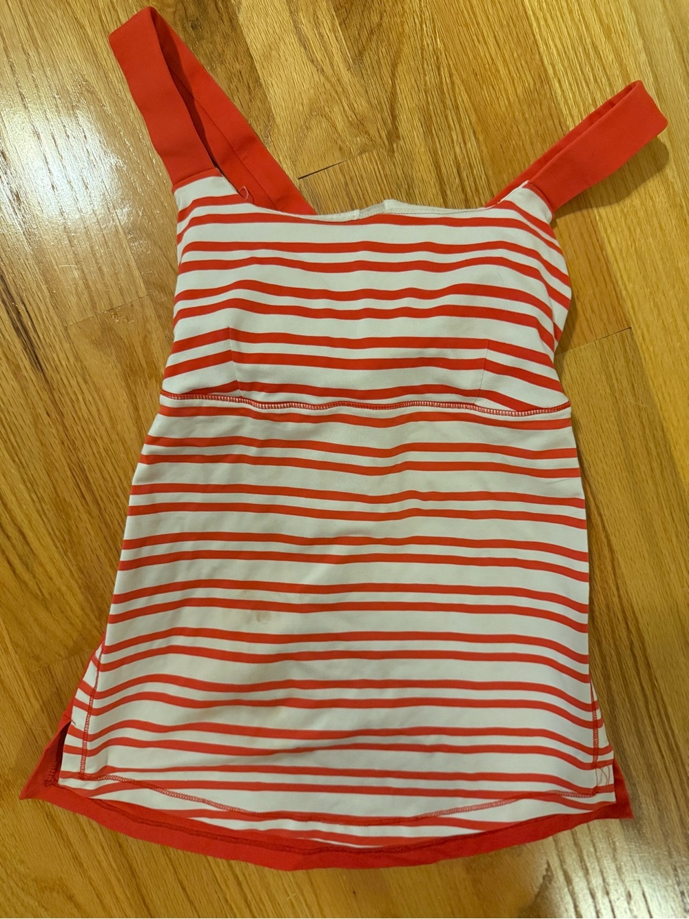 Lululemon Red and White Striped Workout Tank
